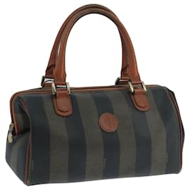 Fendi-Sac à main en toile Pecan FENDI marron noir Auth ti2610-Marron,Noir