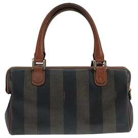 Fendi-Sac à main en toile Pecan FENDI marron noir Auth ti2610-Marron,Noir