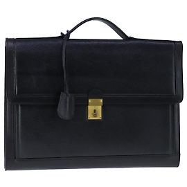 Borsa da lavoro BALLY in pelle nera e oro Auth bs20981 Nero D'oro