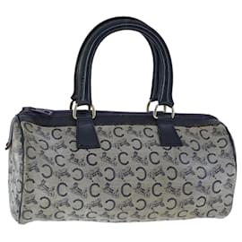 Céline-CELINE C Macadam Canvas Hand Bag Navy Auth 105423-Navy blue