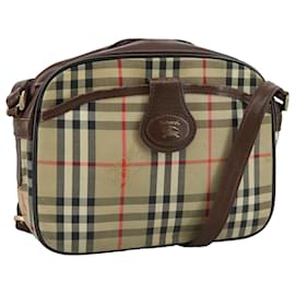Autre Marque-Burberrys Nova Check Shoulder Bag Canvas Beige Auth 106861-Beige