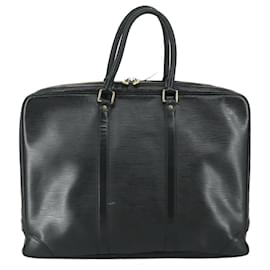 Louis Vuitton-LOUIS VUITTON Epi Porte Documents Voyage Business Bag Black M54472 Auth 105422-Black