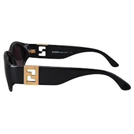 Fendi-Fendi Black Gold FF Logo Vintage Sunglasses FS289-Black,Golden