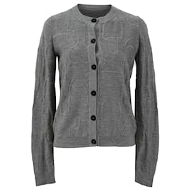 Hermès-Hermès Textured Cardigan in Grey Cashmere-Grey