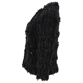 Chanel-Chanel Fringe Jacket in Black Tweed-Black