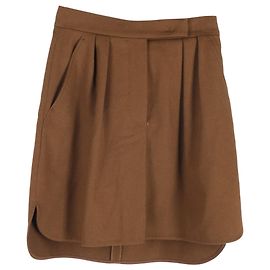 Max Mara Zorro Minirock aus braunem Kamelhaar Braun Rot
