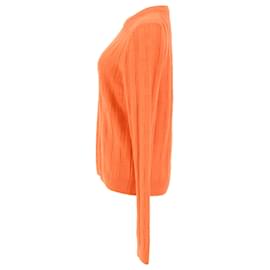 Hermès-Pull Hermès Voyage H en laine orange-Orange,Corail