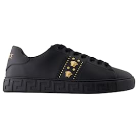 Baskets - Versace - Cuir - Noir Noir