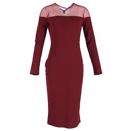 Abito midi Tom Ford in cashmere rosso e seta Rosso