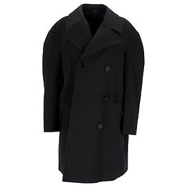 Abrigo de lana negra de doble botonadura de Givenchy Negro