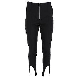Khaite Ezra High-Rise Stirrup Pants in Black Viscose Black