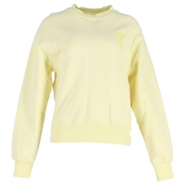 AMI Ami de Coeur Sweatshirt aus gelber Baumwolle Gelb