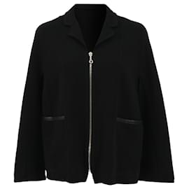 Hermès-Hermès Zipped Jacket in Black Wool j-Black