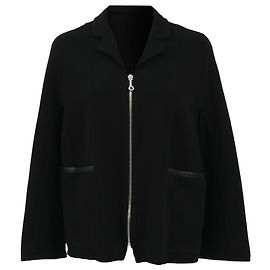 Jaqueta zippada Hermès em lã preta Preto