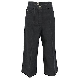Jeans rectos con pliegues Hermès en algodón gris Gris