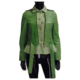 Red Valentino Leather Jacket Light Green Light green