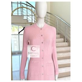 Chanel-Iconic CC Turnlock Cardigan in Pastel Pink-Pink