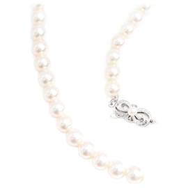 Autre Marque-Mikimoto Pearl Necklace K14WG White Gold-White