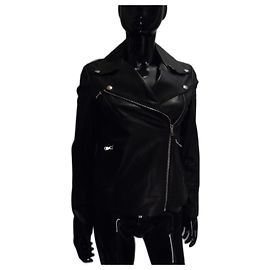 Autre Marque Jaqueta de couro Olivieri preta Preto