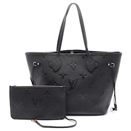 Louis Vuitton-Louis Vuitton Neverfull MM Monogram Empreinte Noir Tote Bag-Black