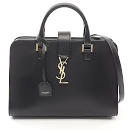 Yves Saint Laurent Leather Cabas Handbag 672667 Black