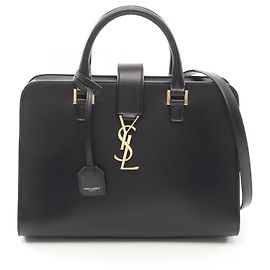 Bolsa de couro Cabas Yves Saint Laurent 672667 Preto