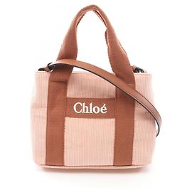 Chloé Borsa a spalla in tela, pelle e corduroy Chloe Rosa