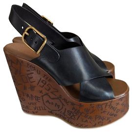 Chloé Chloe Maxime black platform wedges EU37 Black