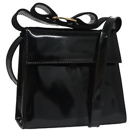 Borsa a Spalla Salvatore Ferragamo in Pelle Verniciata Nera e Oro Auth 92696 Nero D'oro