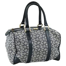 Céline-CELINE C Sulky Hand Bag Canvas Navy Auth 103383-Navy blue
