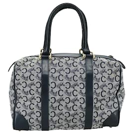 Céline-CELINE C Sulky Hand Bag Canvas Navy Auth 103383-Navy blue