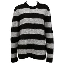 Pull rayé en alpaga doux surdimensionné COS en noir et gris taille S Noir Gris
