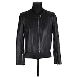 Sandro-Leather jacket in leather-Black