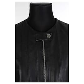 Sandro-Leather jacket in leather-Black