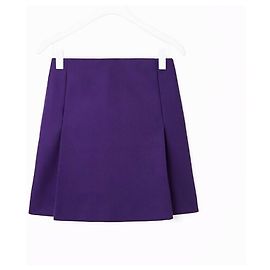 Jupe mini en laine et cachemire COS de couleur violette, taille M Violet