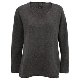 Massimo Dutti V-Ausschnitt Pullover aus Wolle und Kaschmir in Anthrazitgrau Größe XS Anthrazitgrau