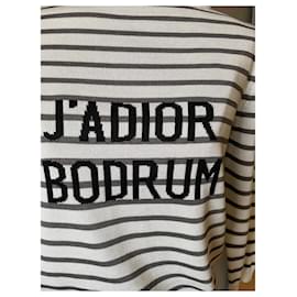 Dior-Very beautiful fine striped Dior sweater in sailor style or marine sweater. Perfect condition. Model I love Capri. Size and composition label missing. But it is a size 38 in silk and cotton.-Cream