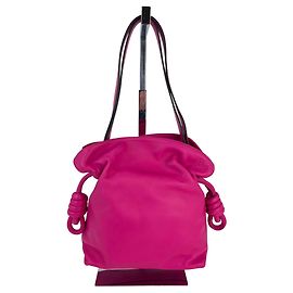Bolsa de Ombro Loewe Nappa Pink Flamenco Medium Knot Marrom