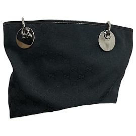 Borsa tote Gucci Eclipse nera e blu scuro in tela e pelle Nero Blu scuro
