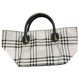 Burberry Nova Check Blue Label Handtasche Grau Grau