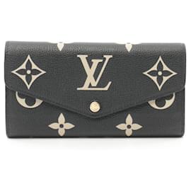 Louis Vuitton-Louis Vuitton Monogram Empreinte Bi-fold Long Wallet-Black,Beige