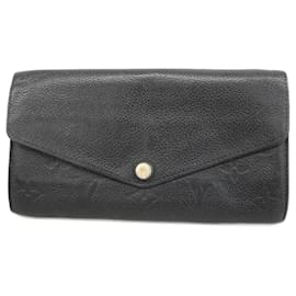 Louis Vuitton-Louis Vuitton Long Wallet Monogram Empreinte Portefeuille Sarah M61182 Noir-Black