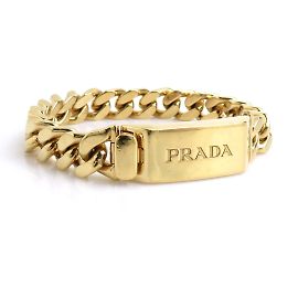 Pulseira de charme de metal dourado Prada Dourado
