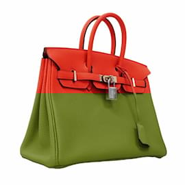 Hermès-Hermes Birkin 25 Handbag in Togo Rouge Pivoine-Other