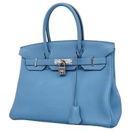 Hermès-Hermes Birkin 30 Togo Handbag in Azur-Blue