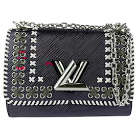 Louis Vuitton-Louis Vuitton Epi Twist MM Shoulder Bag-Black,White,Red