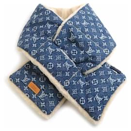 Louis Vuitton-Louis Vuitton Monogram Denim Stole-Blue,Beige,Monogram