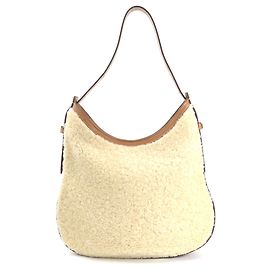 Bolsa de Ombro Tod's em Couro Boa Bege x Marrom Marrom Bege