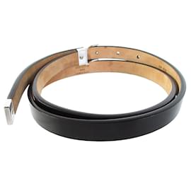 Louis Vuitton-Louis Vuitton Black Leather and Metal Belt-Black