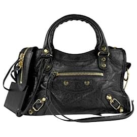 Balenciaga-Balenciaga Giant City Leather Handbag-Black